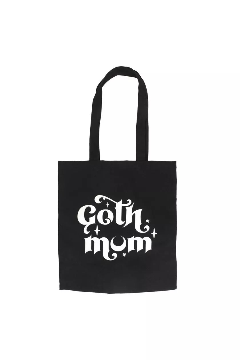 Black Goth Mum Polycotton Tote Bag